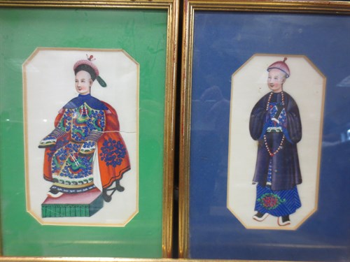Lot 407 - Four Chinese paintings on rice paper, 23 x...