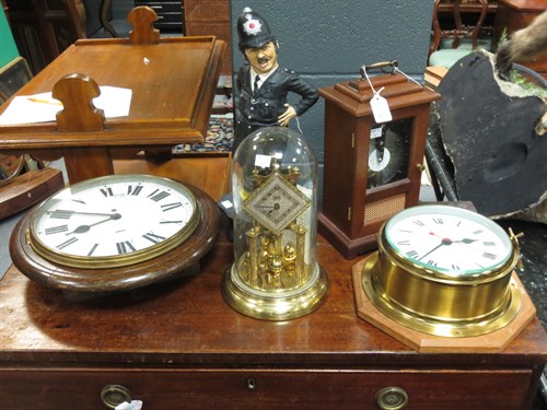 Lot 129 - Two round dial wall clocks, an anniversary...