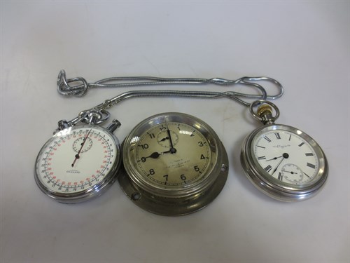 Lot 315 - A smiths car clock, a stopwatch and an open...