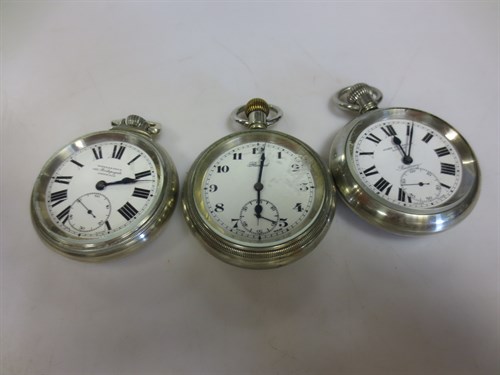 Lot 314 - A collection of three railways pocket watches