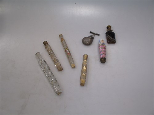 Lot 159 - A collection of 7 scent bottles, including an...