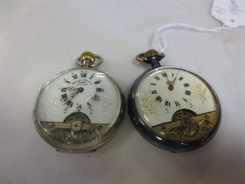 Lot 318 - Two 8 day 'hebdomas' style open faced pocket...