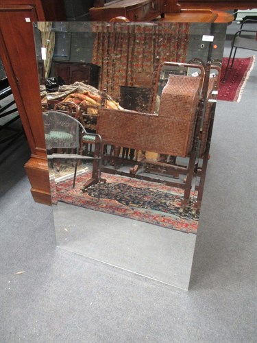 Lot 690 - An unframed mirror plate (122 x 81 cm) and a...