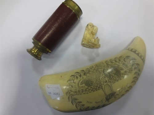 Lot 141 - A 19th century brass and leather pocket...