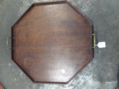 Lot 119 - A 19th century mahogany octagonal tray with...
