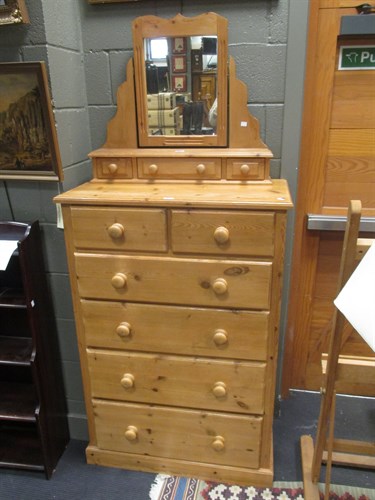 Lot 645 - Pine chests of drawers and a dressing table...