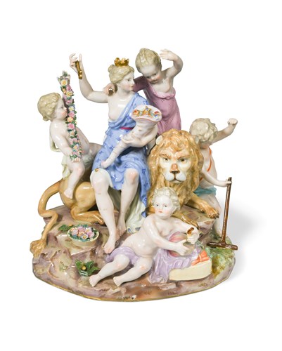 Lot 65 - A  Meissen allegorical figure group of 'Earth', 19th century
