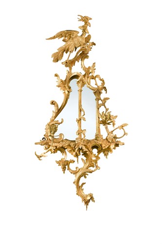 Lot 341 - A pair of 18th century Chippendale style carved giltwood girandoles