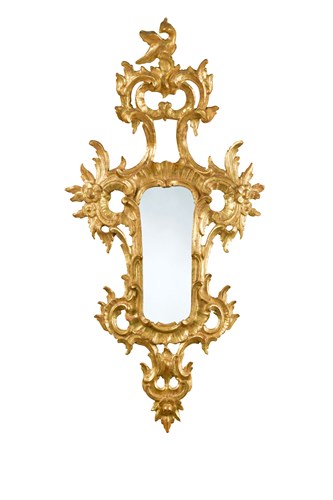 Lot 342 - A pair of Florentine carved giltwood wall mirrors, 20th century