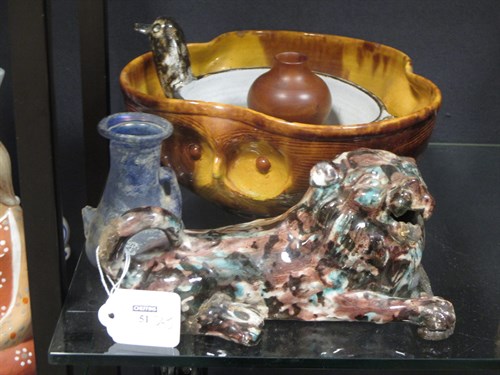 Lot 51 - A pottery bowl and other similar items (qty)