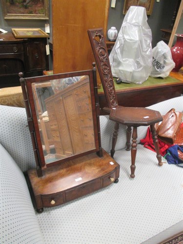Lot 541 - A Celtic spinning chair, and a Regency...