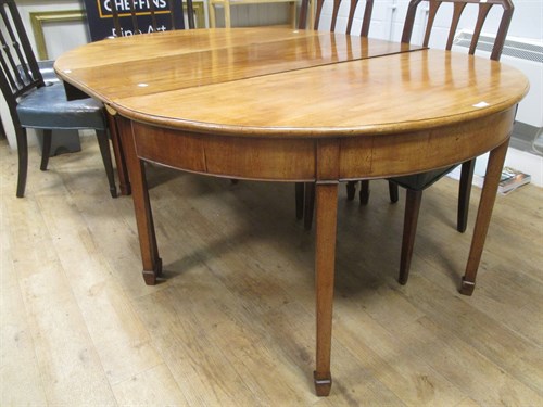Lot 656 - A George III mahogany D end dining table 71 x...