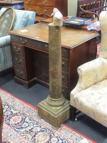 Lot 704 - An onyx and gilt metal mounted pedestal column,...