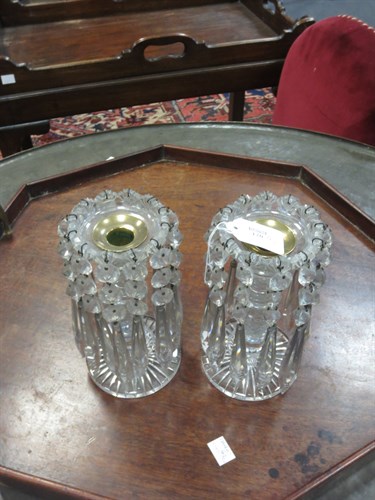 Lot 120 - A pair of glass lustres with drops (some A/F)