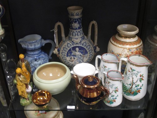 Lot 55 - A late 19th century German saltglaze twin...