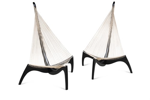 Lot 303 - Jørgen Høvelskov for Christensen & Larsen, Copenhagen, a pair of 'Harp Chairs'