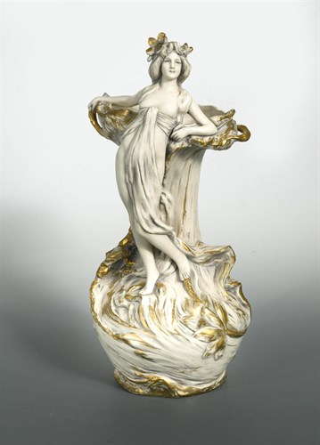 Lot 30 - Royal Dux, an early 20th century Bohemia Art Nouveau porcelain two-handled vase