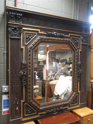 Lot 650 - A Renaissance style overmantle mirror with...
