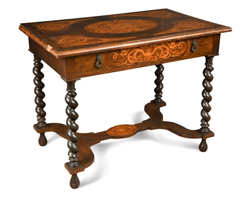 Lot 615 - A 19th century Dutch walnut and marquetry table