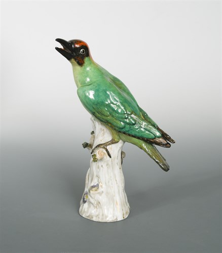 Lot 67 - A Meissen model of a Green Woodpecker