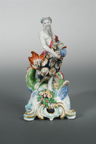 Lot 16 - An 18th century Bow figure of Neptune, circa 1755-60