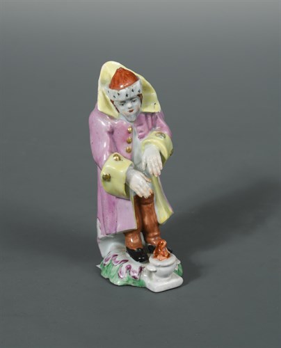 Lot 18 - A Longton Hall figure emblematic of winter, circa 1755