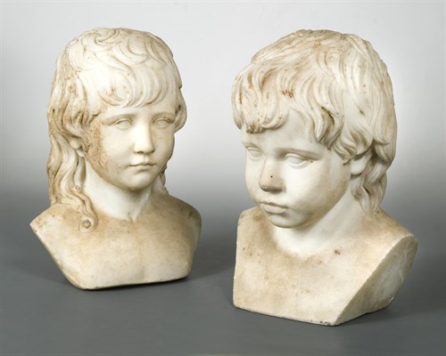 Lot 370 - John De Vaere (1755-1830), two white marble portrait busts