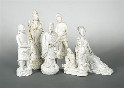 Lot 89 - A matched pair of Chinese Dehua figures of 'Adam and Eve', Kangxi, circa 1700