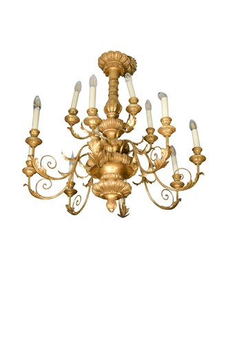 Lot 646 - A pair of modern gilt wood twelve branch...