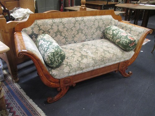 Lot 567 - A Satin Birch Sofa, 171cm W