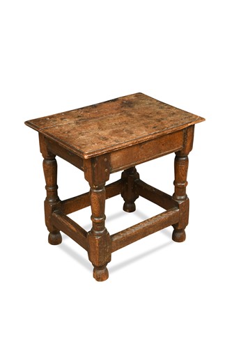 Lot 498 - A 17th century oak joint stool