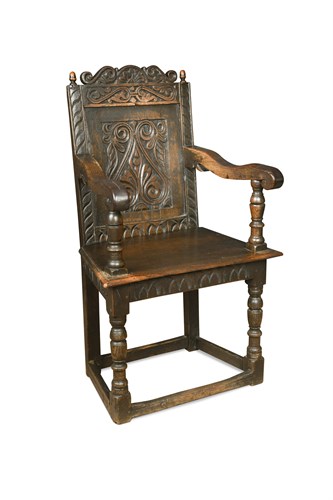 Lot 556 - A 17th Century oak wainscot chair