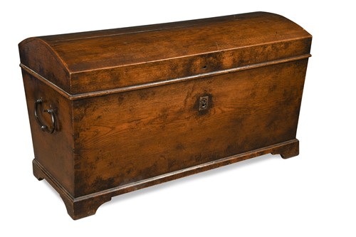 Lot 534 - An 18th century Continental oak domed top chest