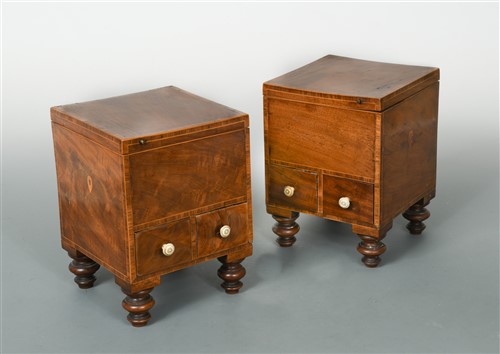 Lot 348 - A pair of George III and later caddy boxes