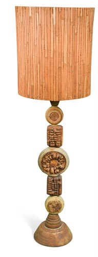 Lot 94 - Bernard Rooke, (British, born 1938), a stoneware floor lamp