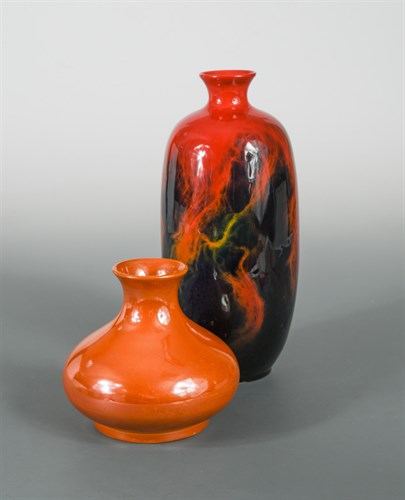 Lot 27 - A Royal Doulton flambé Veined Sung vase