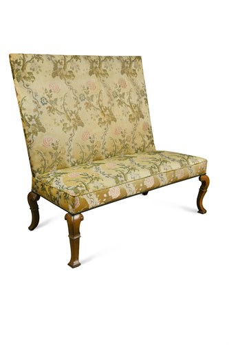 Lot 596 - A George I style walnut framed upright settee