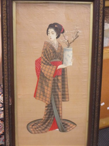 Lot 289 - A pair of Japanese hand-coloured prints of...