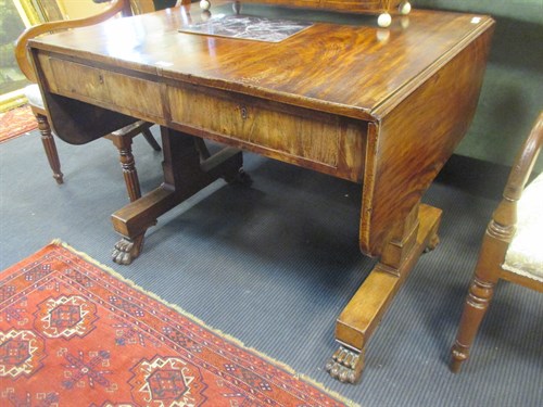 Lot 649 - A 19th century sofa table, the frieze fitted...