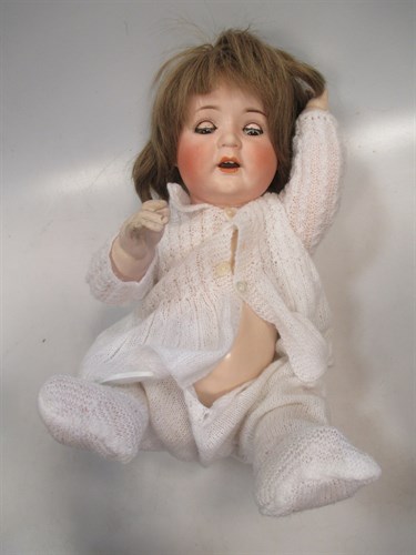 Lot 301 - A German bisque head doll