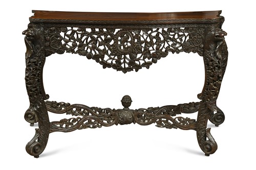 Lot 543 - A 19th century Anglo-Indian hardwood console table