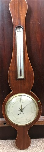 Lot 590 - An 19th century mahogany wheel barometer
