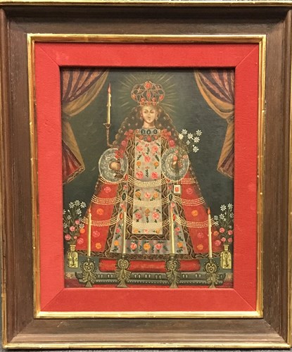 Lot 180 - Cuzco School, Portraits of saints, oils on...