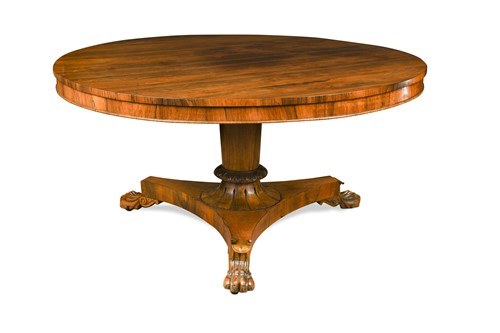 Lot 539 - A William IV rosewood pedestal dining table