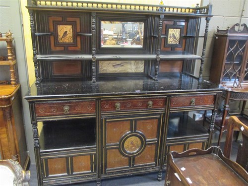 Lot 528 - An Aesthetic period sideboard with painted...