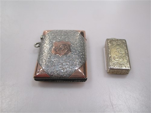 Lot 225 - Two very unusual silver vestas, one with gold...