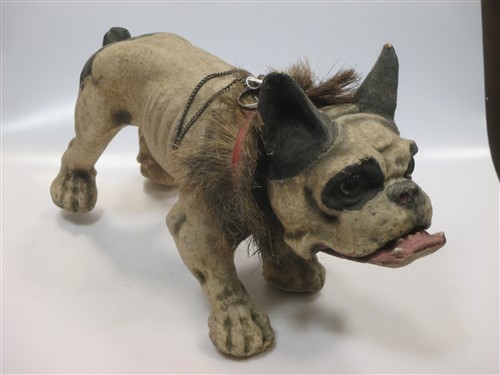 Lot 112 - A French 1930's papier mache barking dog in...