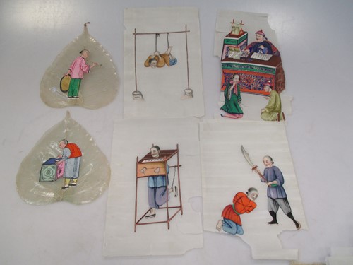 Lot 92 - A group of eighteen Chinese export pith paper paintings
