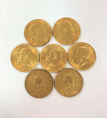 Lot 107A - Seven sovereigns