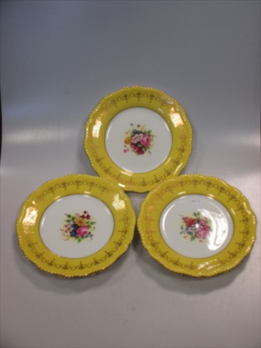 Lot 21 - A set of 8 Royal Worcester plates, decorated with central spray of flowers